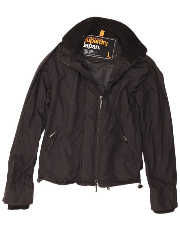 Superdry Herren Windcheater Windjacke UK 40 Large Schwarz Nylon