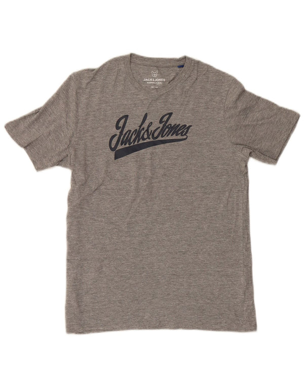 Jack & Jones Jungen-T-Shirt mit Grafik, 13–14 Jahre, graue Baumwolle