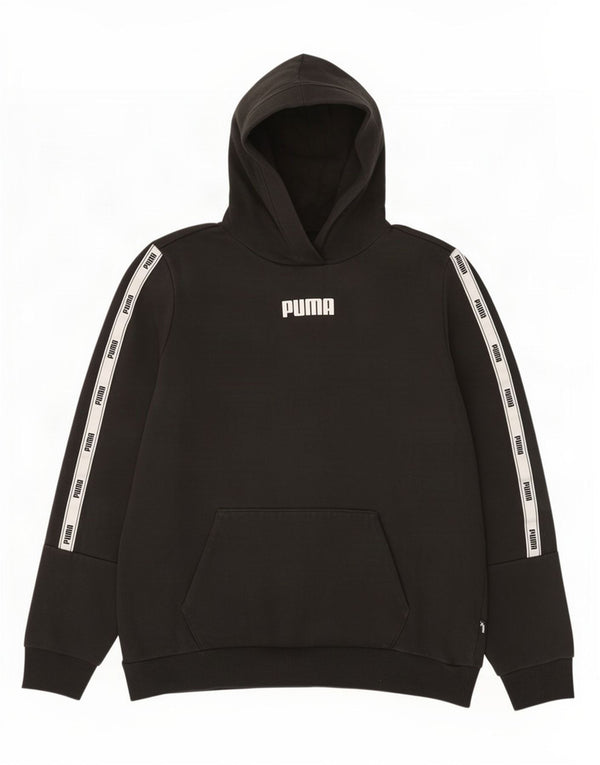 Puma Womens Graphic Hoodie Pullover UK 16 Große schwarze Colourblock-Baumwolle