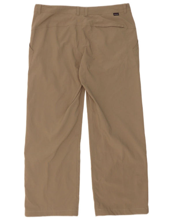 Patagonia Herren Chinohose mit weitem Bein US 14 XL W36 L29 Beige Nylon