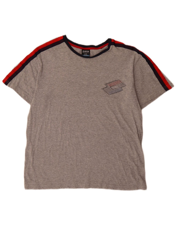 Lotto Herren T-Shirt Top XL Grau Colourblock Baumwolle