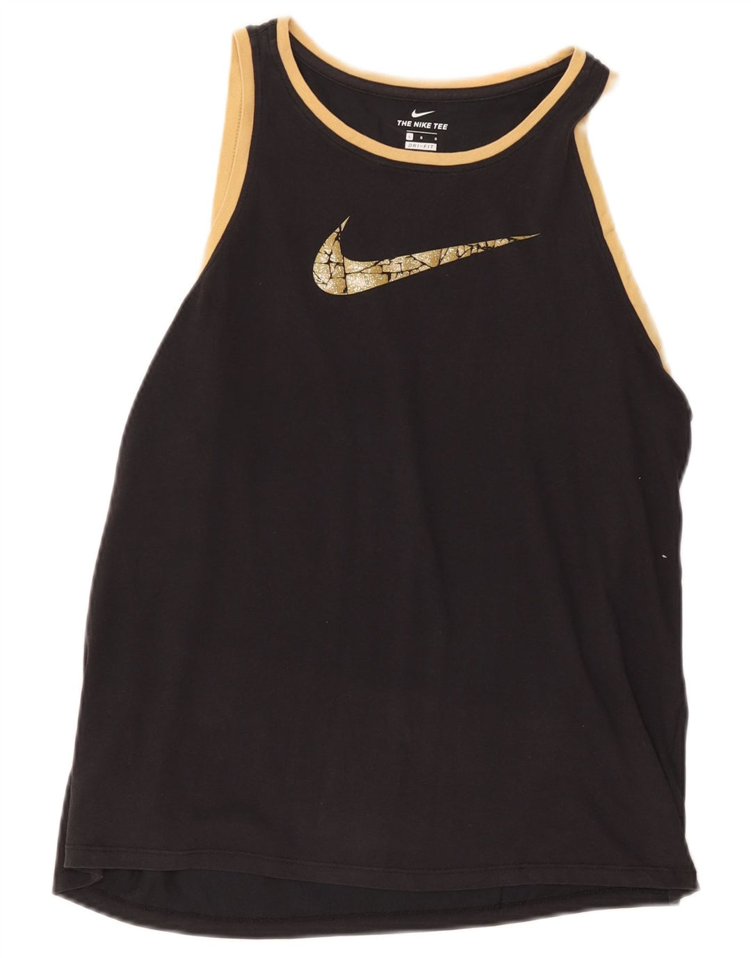 Nike Damen Dri Fit Graphic Vest Top UK 14 Large Schwarz