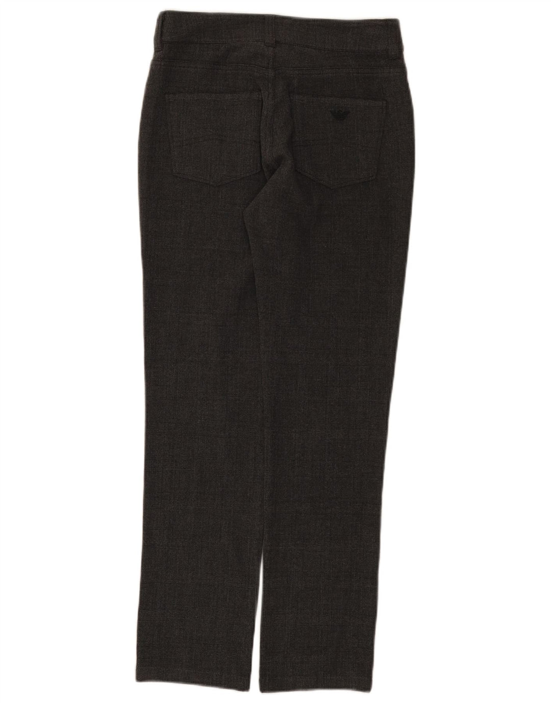 Armani Damen Slim Freizeithose W26 L28 Grau kariertes Polyester