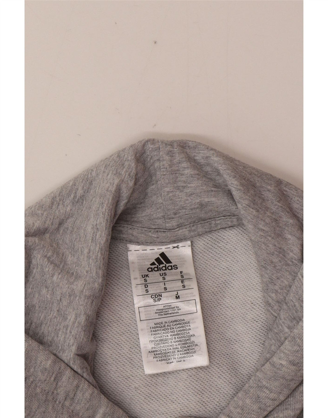 ADIDAS Herren Graphic Hoodie Pullover Kleine graue Baumwolle