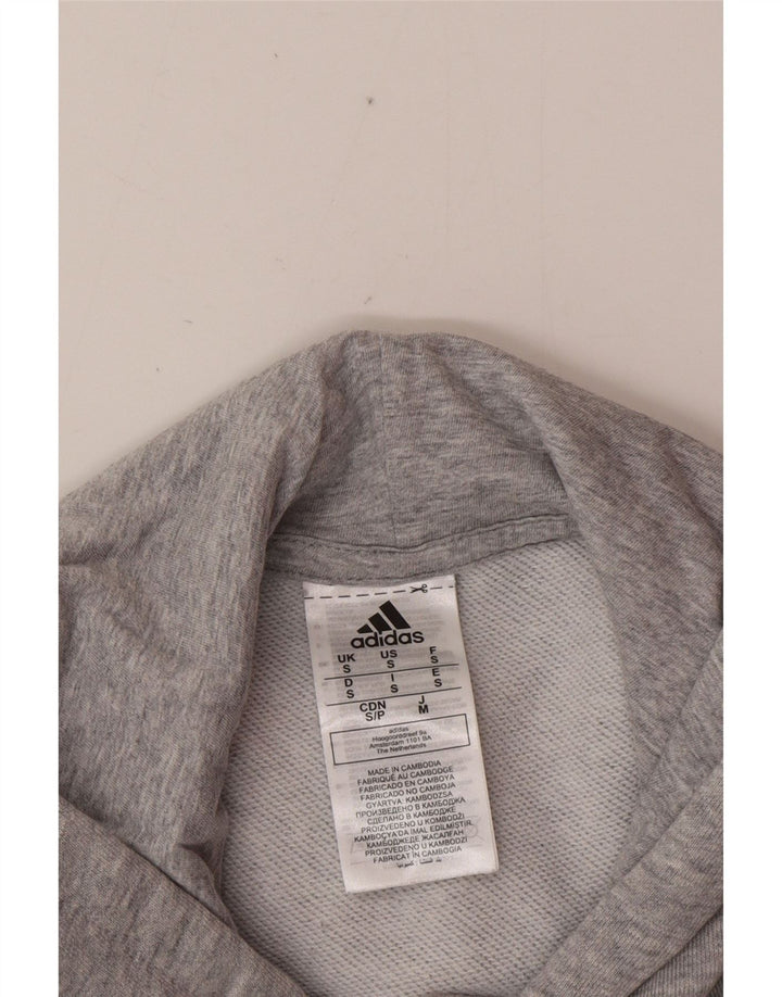 ADIDAS Herren Graphic Hoodie Pullover Kleine graue Baumwolle