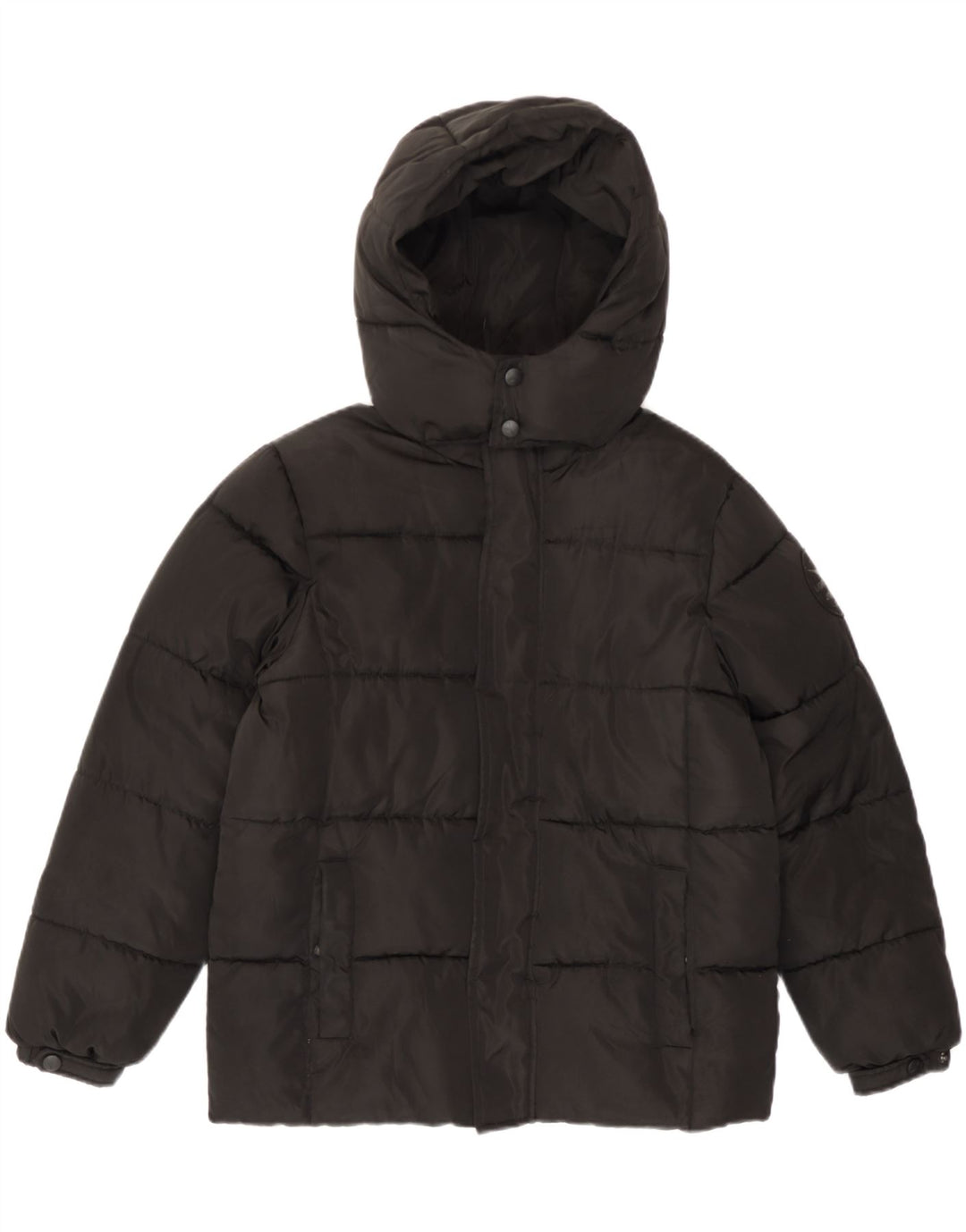 Diadora Wattierte Jacke mit Kapuze für Jungen, 9–10 Jahre, schwarzes Polyester