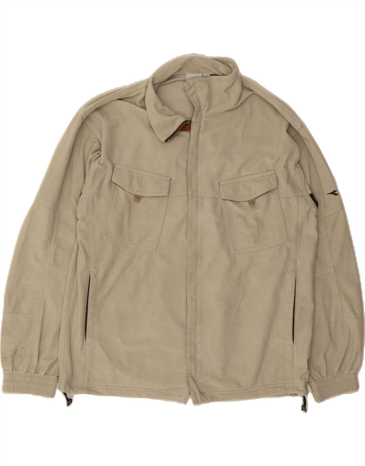 DIADORA Mens Tracksuit Top Jacket UK 38 Medium Beige Polyester Vintage Diadora and Second-Hand Diadora from Messina Hembry 