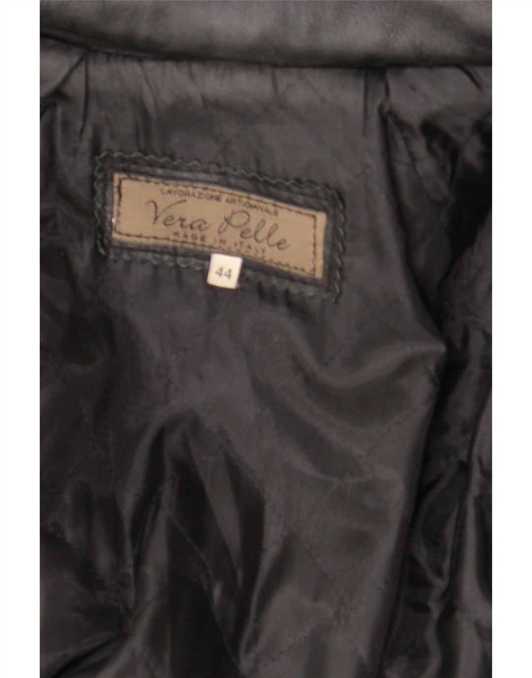 Vintage Damen Ledermantel mit Kapuze IT 44 Medium Schwarz