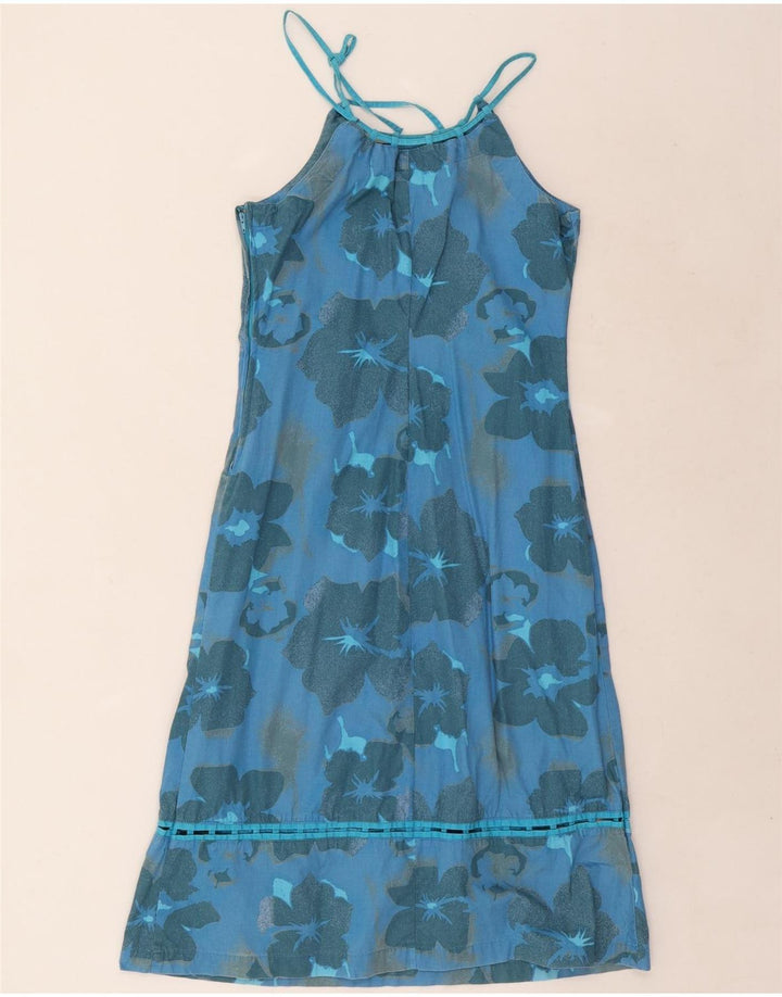 Rip Curl Damen Neckholder-Kleid, EU 38, mittelblaue Blumen-Baumwolle