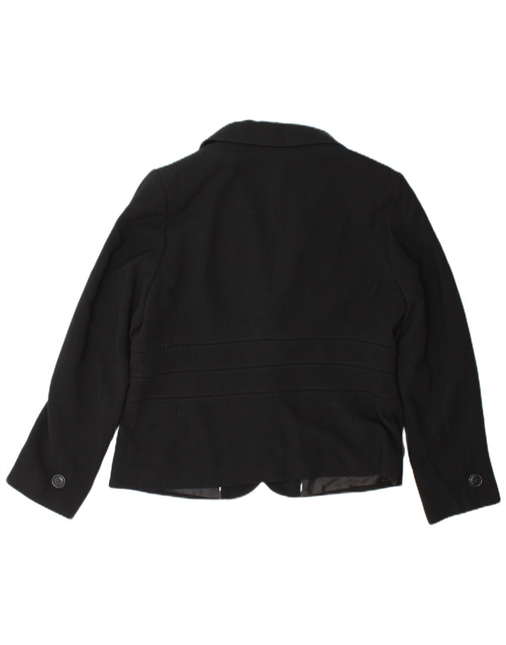 Marks & Spencer Damen-Blazerjacke mit 2 Knöpfen, UK 16, Größe L, Schwarz, Polyester