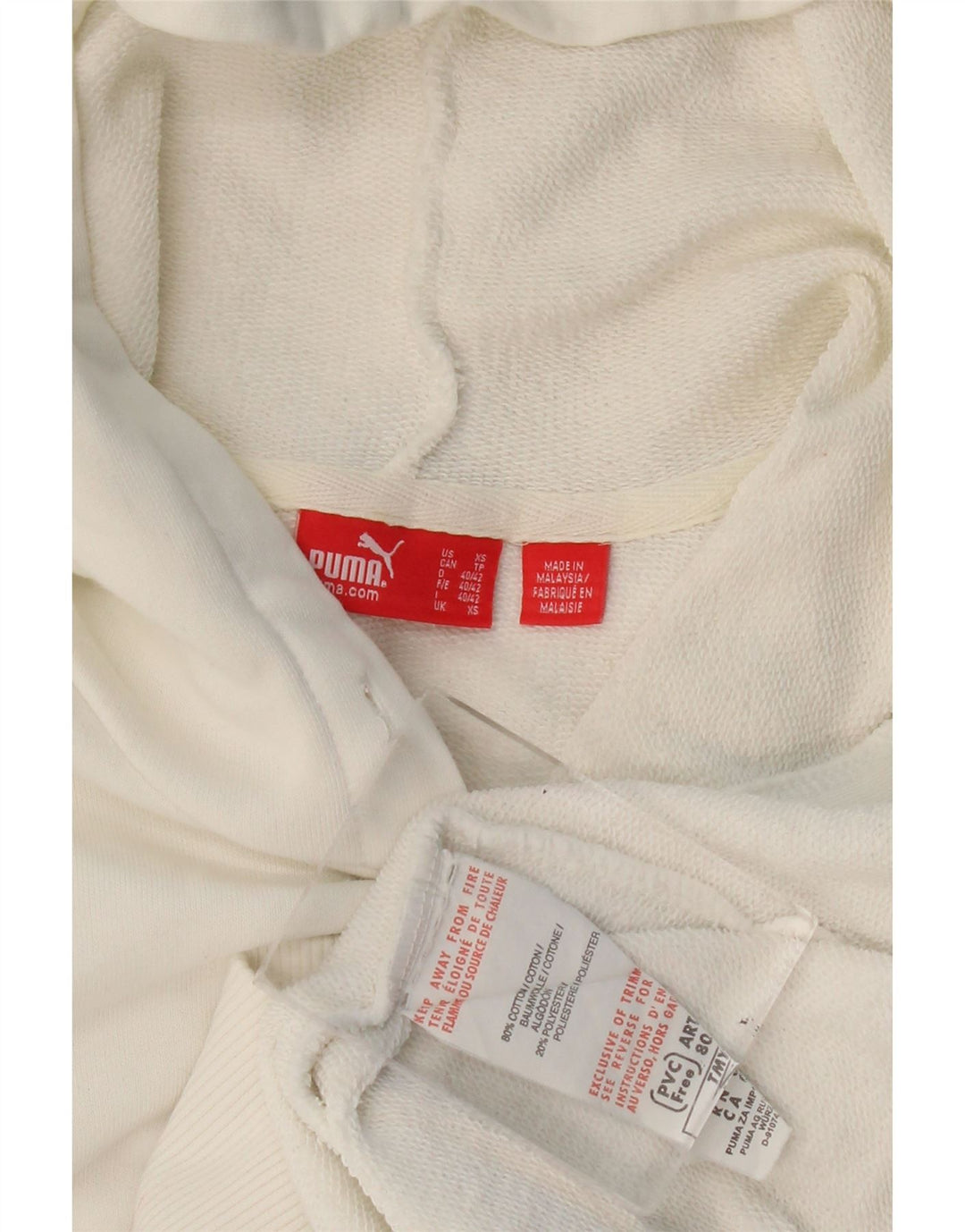 Puma Herren Graphic Hoodie Pullover XS Weiße Baumwolle