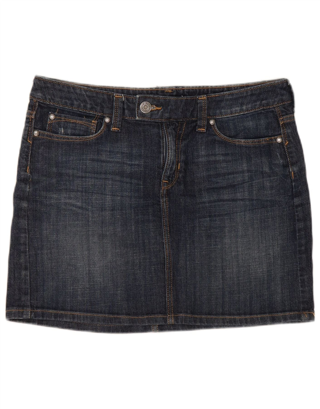 Gap Damen Mini-Jeansrock UK 12 Medium W32 Marineblaue Baumwolle