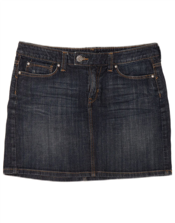 Gap Damen Mini-Jeansrock UK 12 Medium W32 Marineblaue Baumwolle