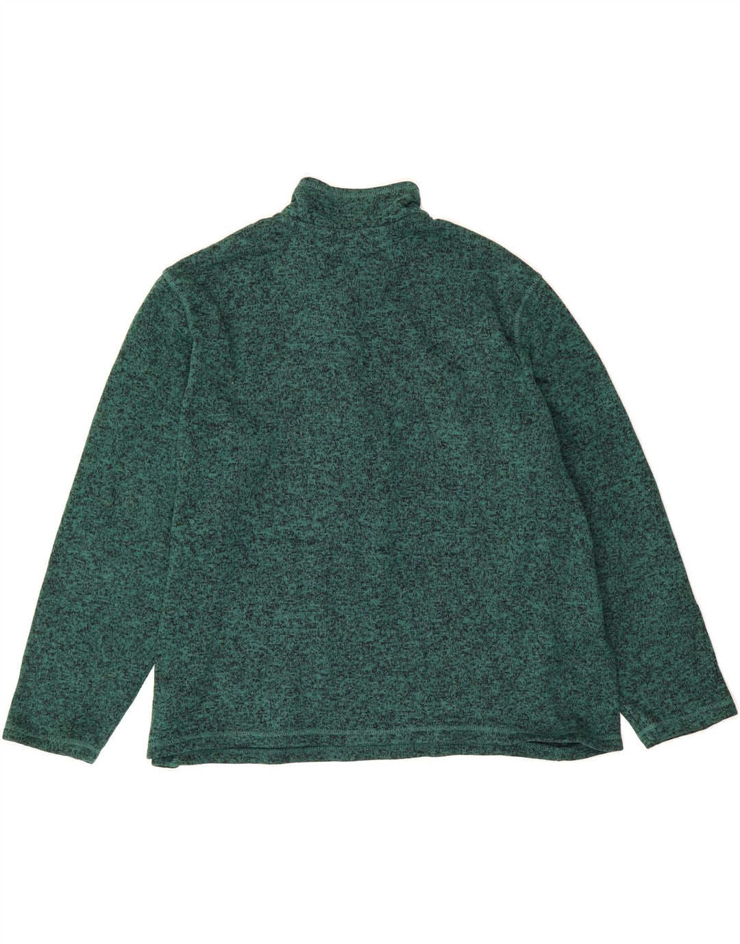 EDDIE BAUER Mens Zip Neck Sweatshirt Jumper 2XL Green Flecked Polyester Vintage Eddie Bauer and Second-Hand Eddie Bauer from Messina Hembry 