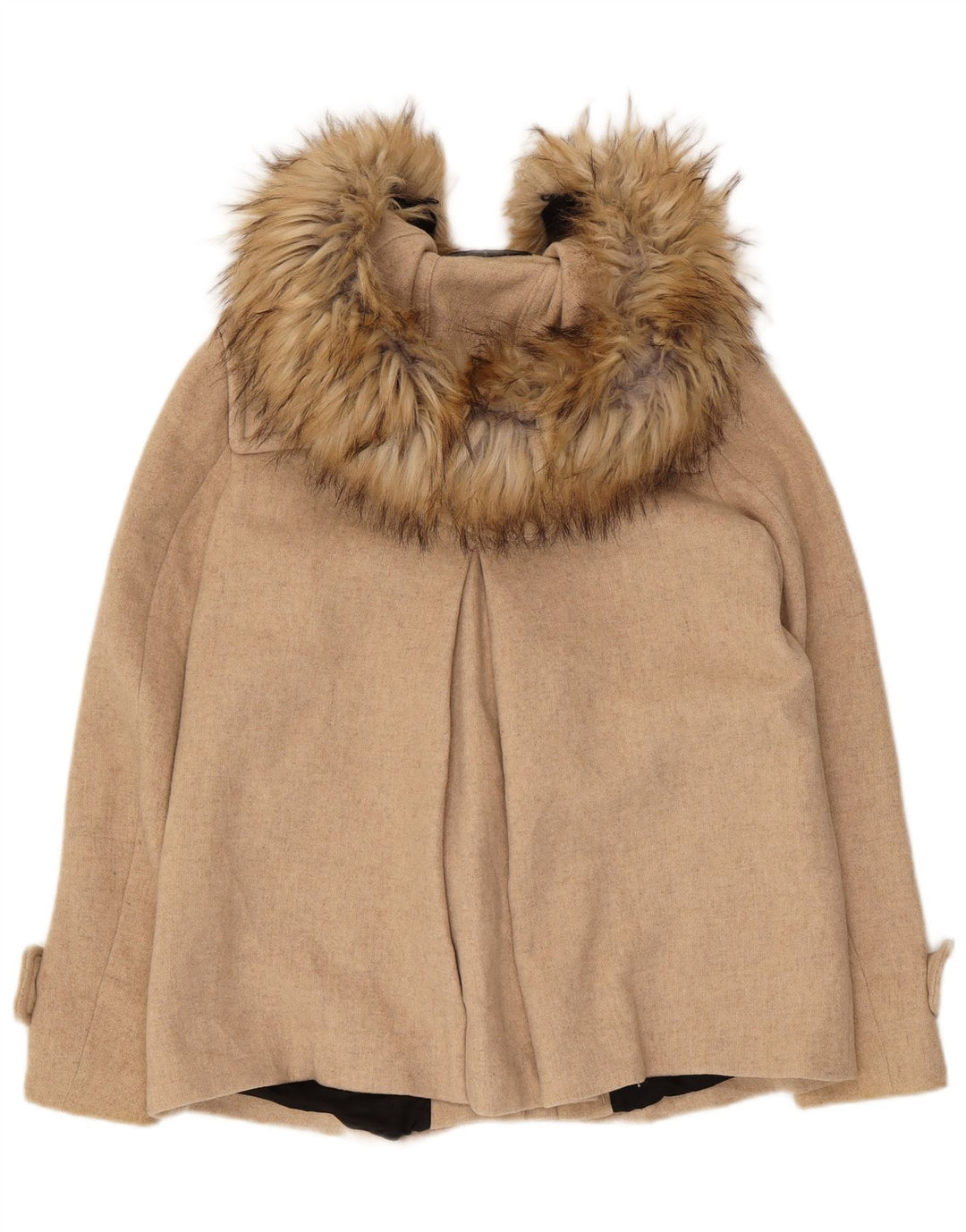 Übergroßer Dufflecoat mit Kapuze von Zara für Damen, UK 6, XS, Beige