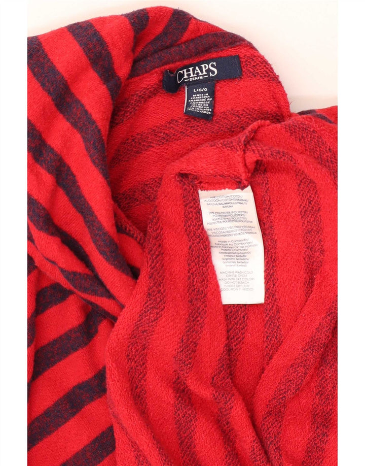 Chaps Damen-Sweatshirt mit Rollkragen, Gr. 14, groß, rot gestreift, Baumwolle