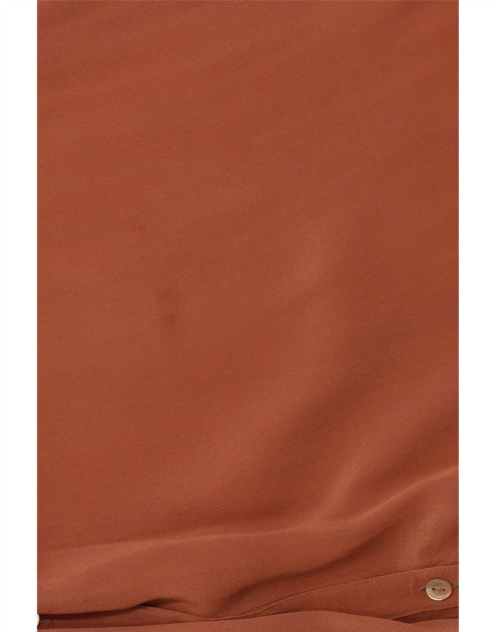 VINTAGE Damen Loose Fit Langarm-Hemdbluse IT 46 Large Braun