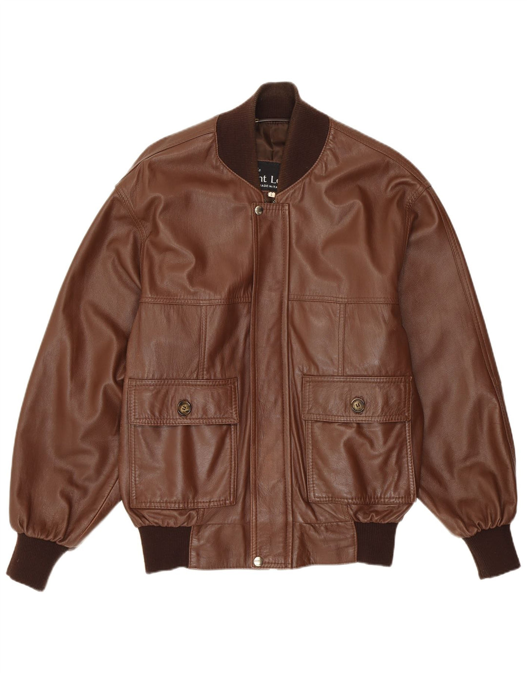 VINTAGE Herren Lederjacke UK 36 Kleines braunes Leder