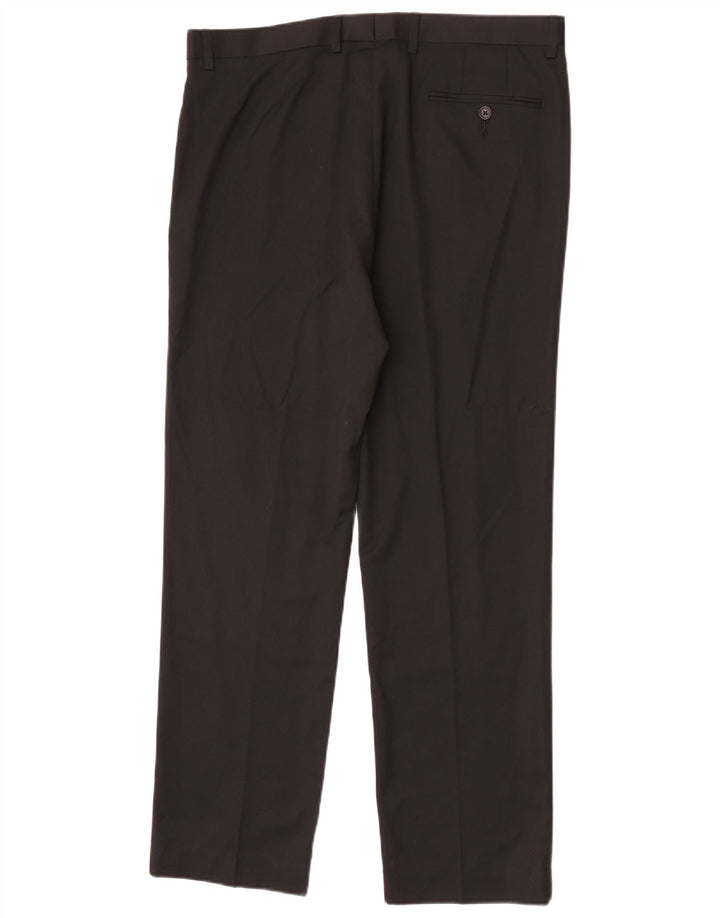 Marks & Spencer Herren-Anzughose, gerade, normal, W36, L31, Schwarz, Polyester