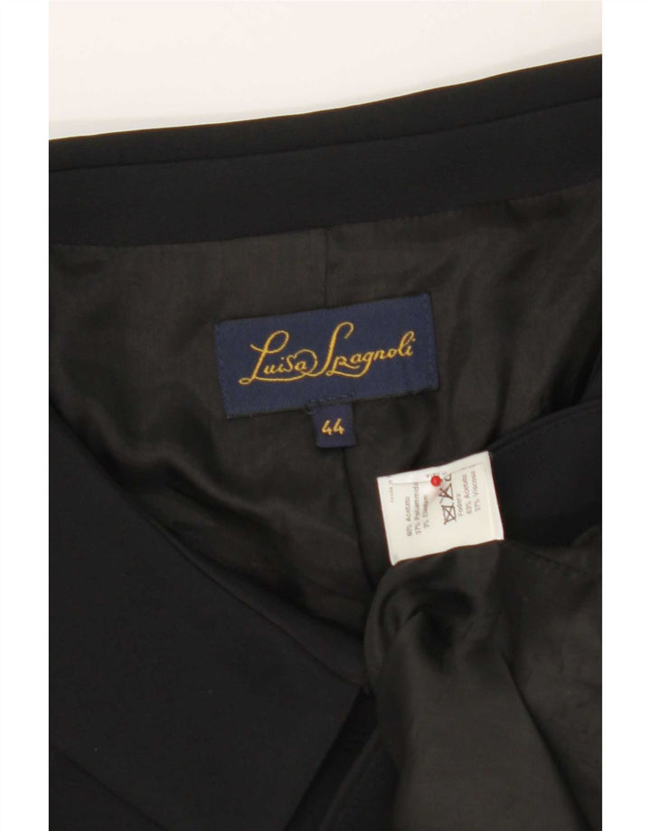 Luisa Spagnoli Damen Bolerojacke mit 3/4-Ärmeln IT 44 Mittelschwarzes Acetat