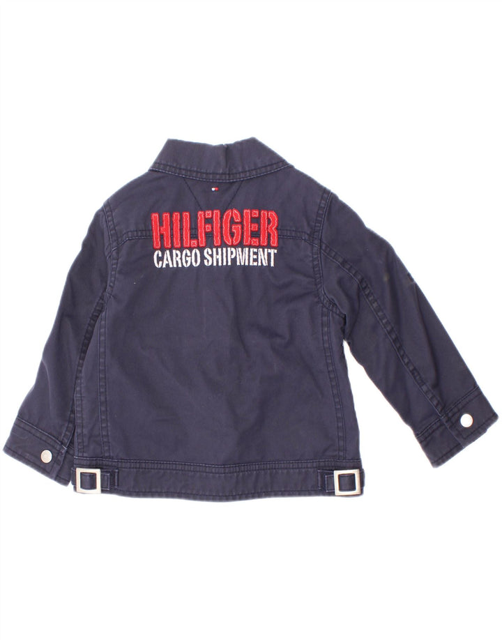 Tommy Hilfiger Baby-Jungen-Bomberjacke mit Grafik, 18–24 Monate, Marineblau