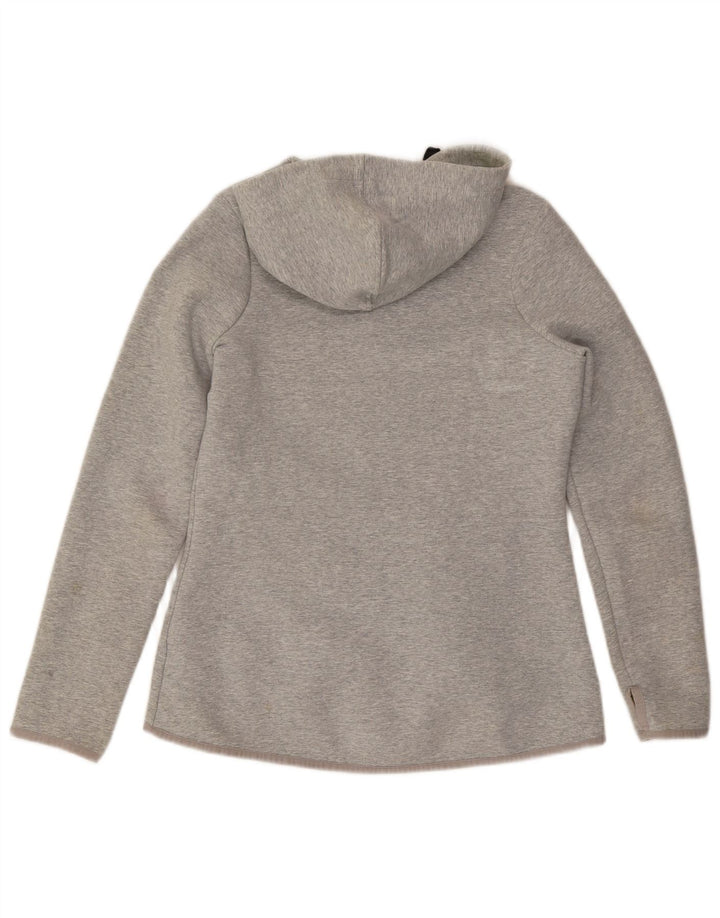 Marks & Spencer Damen-Kapuzenpullover mit Reißverschluss, UK 12, mittelgraue Baumwolle