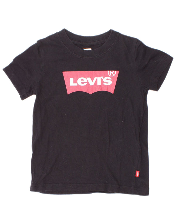 Levi's Jungen-T-Shirt mit Grafik, 3–4 Jahre, schwarze Baumwolle
