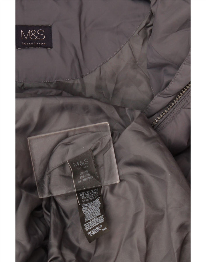 Marks & Spencer Damen Wattierter Mantel UK 10 Small Grau Polyester