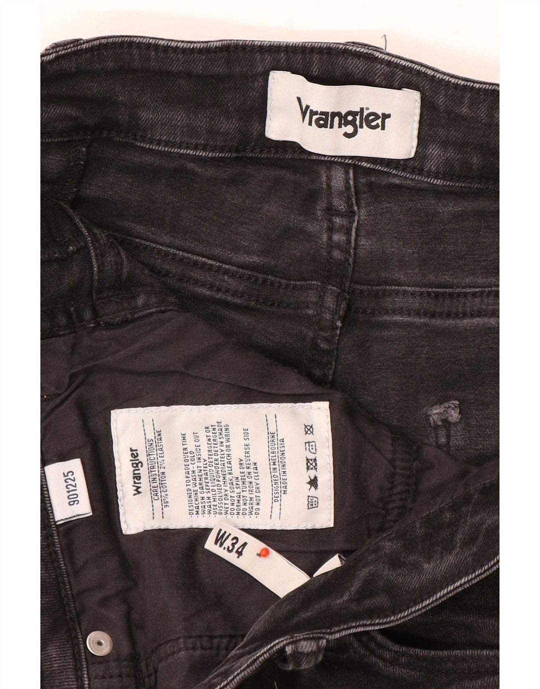 Wrangler Herren Skinny Jeans W34 L30 Graue Baumwolle