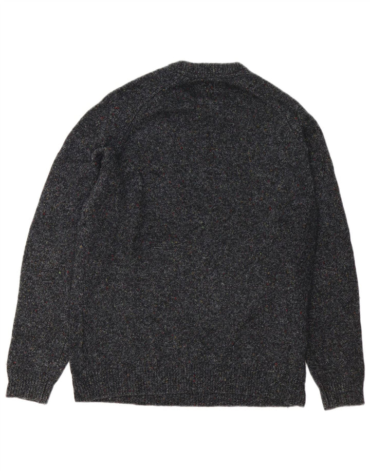 Superdry Herren-Pullover mit Rundhalsausschnitt, groß, grau gesprenkelte Wolle