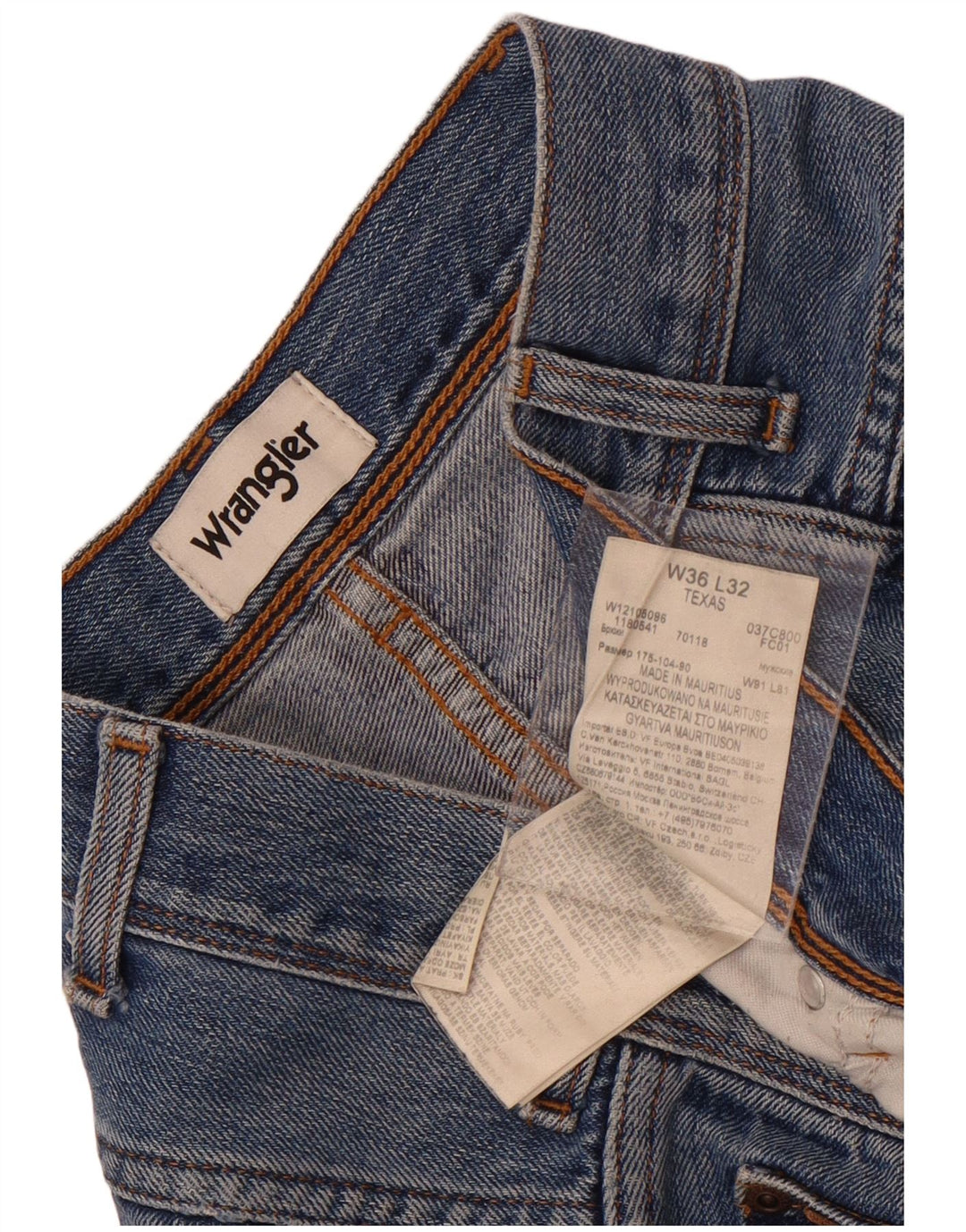 Wrangler Herren Texas Straight Jeans W36 L32 Blaue Baumwolle