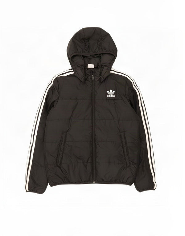 Adidas Jungen gepolsterte Kapuzenjacke 12–13 Jahre, schwarzes Polyester