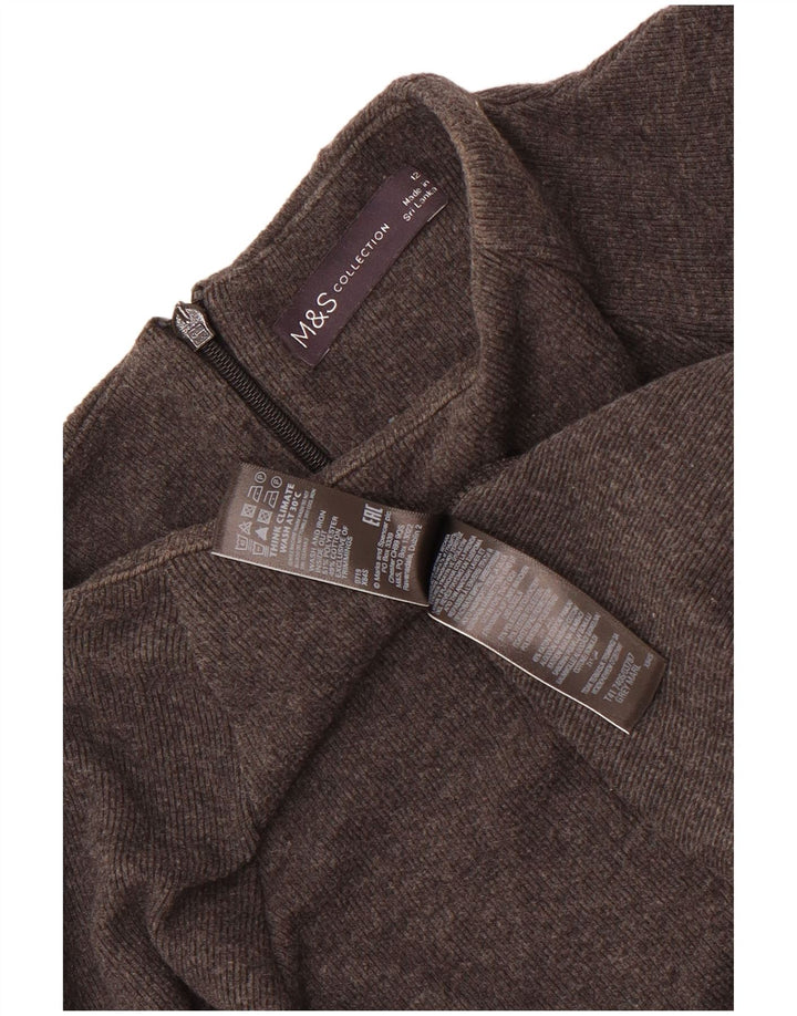 Marks & Spencer Damen-Pullover mit Rollkragen, UK 12, Mittelgrau