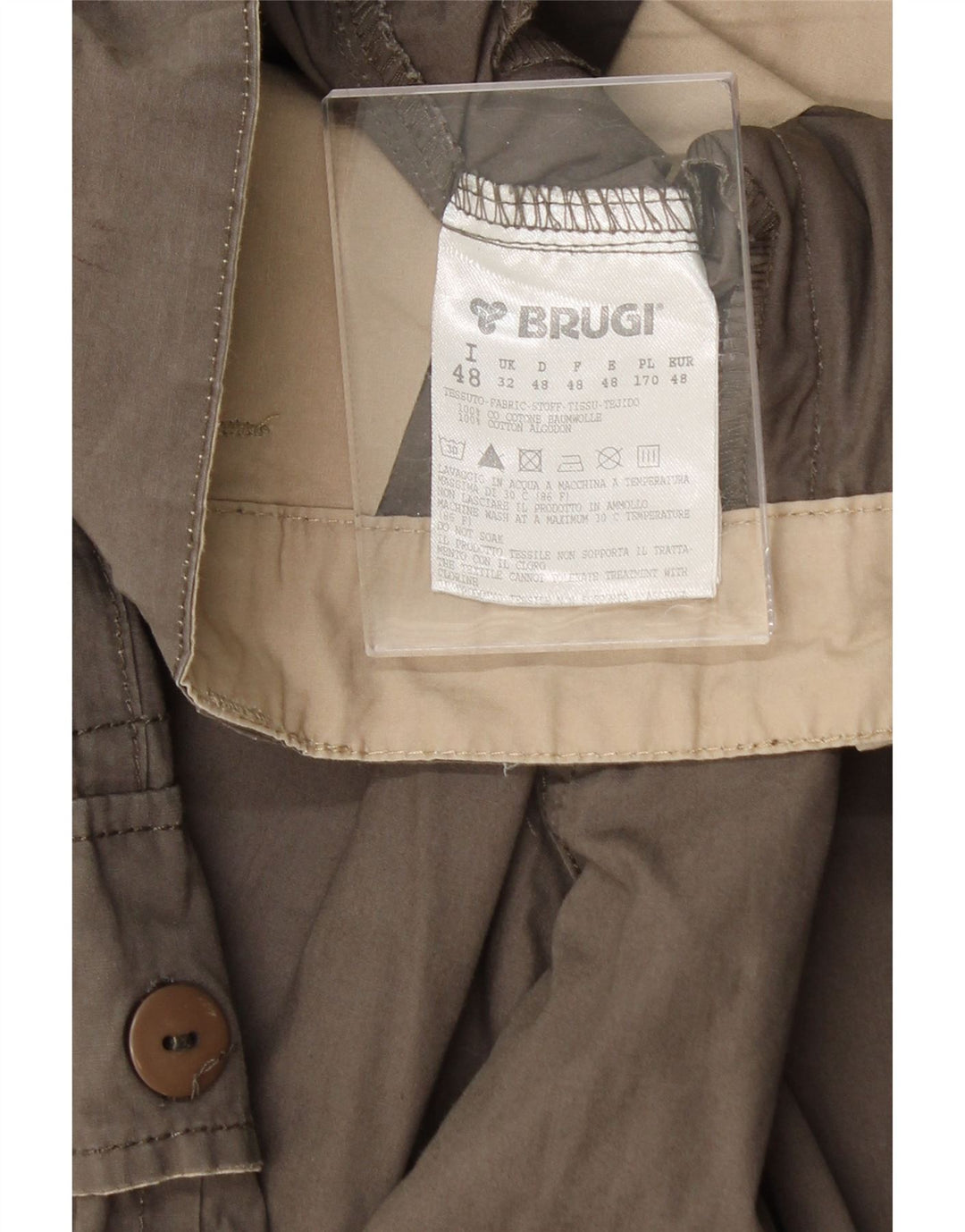 BRUGI Mens Straight Cargo Trousers IT 48 Medium W32 L33 Grey Cotton Vintage Brugi and Second-Hand Brugi from Messina Hembry 