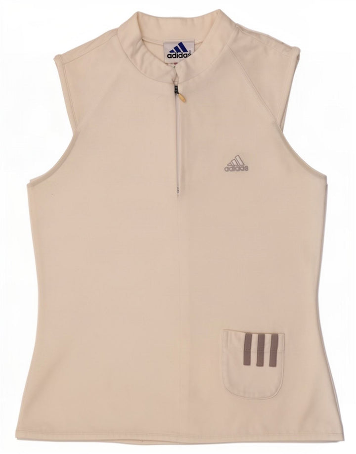 Adidas Damen-Weste mit Reißverschluss, UK 12, Mittelweiß, Polyester