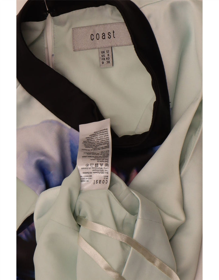 Kurzes, ärmelloses Blusenoberteil für Damen von Coast, UK 12, mittelgrünes, geblümtes Polyester