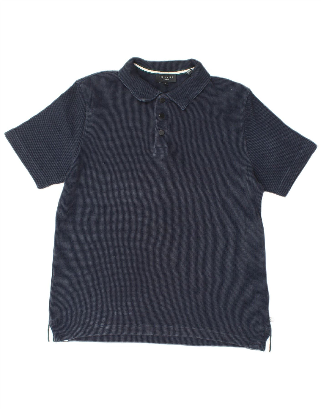 TED BAKER Herren-Poloshirt, Größe 2, klein, marineblaue Baumwolle
