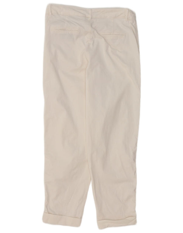 Zara Damen Tapered Chino-Hose EU 40 Medium W30 L27 Weiße Baumwolle