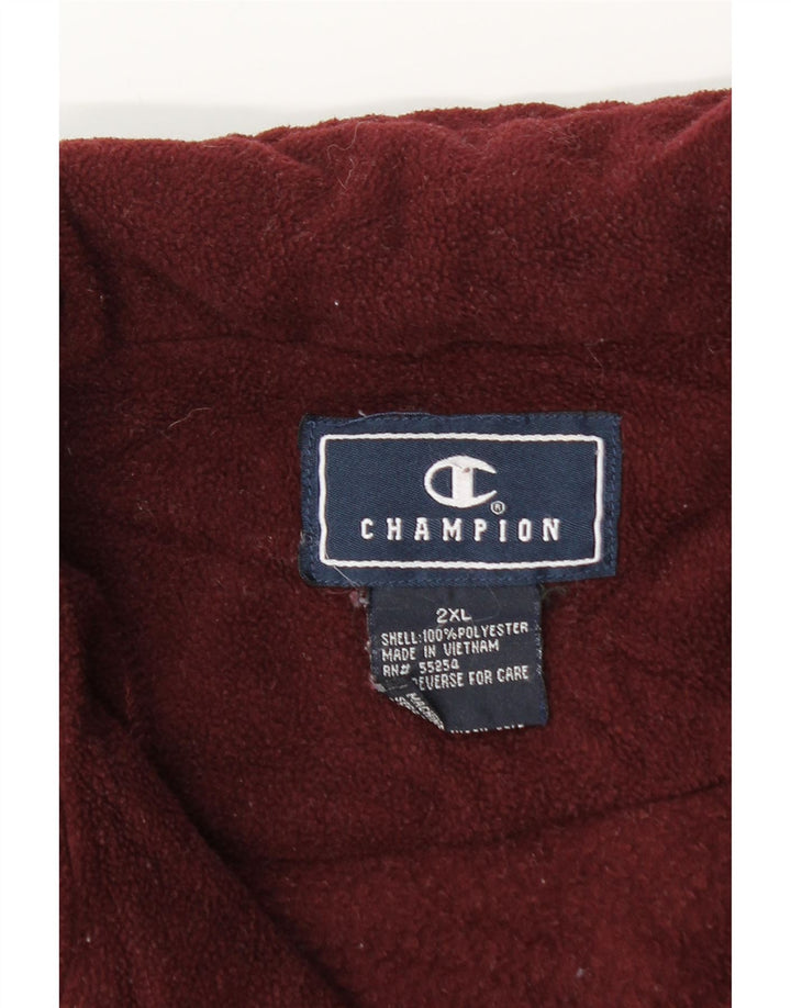 Champion Herren-Fleecepullover mit Reißverschluss, 2XL, Burgunderrot, Polyester