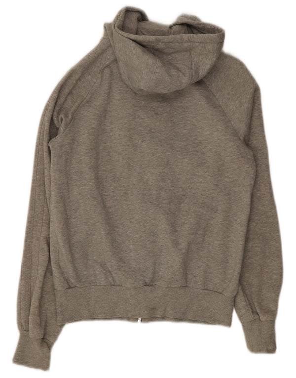 Adidas Womens Zip Hoodie Sweater EU 38 Medium Grey Flecked Cotton