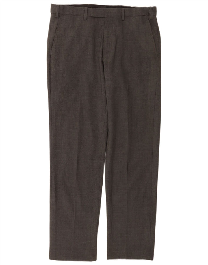 Gerade Herren-Anzughose von Marks & Spencer, W32, L31, graue Wolle