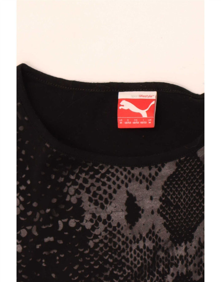 Puma Herren T-Shirt Top Medium Schwarz Animal Print