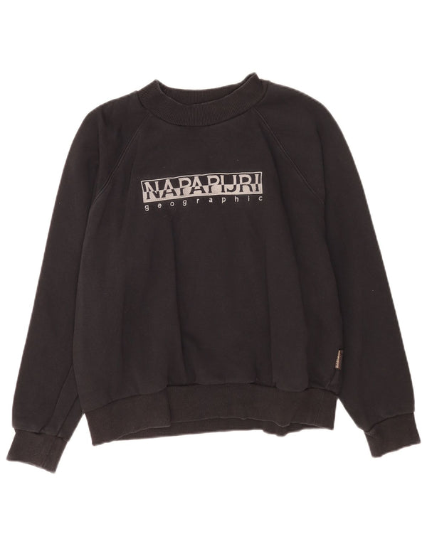 Napapijri Damen Geographic Graphic Sweatshirt Pullover UK 6 XS Schwarz