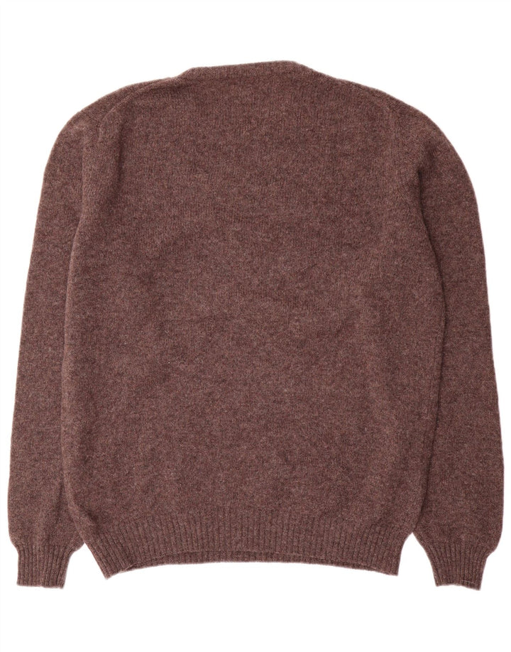 Sisley Herren-Pullover mit Rundhalsausschnitt, 2XL, braune Wolle
