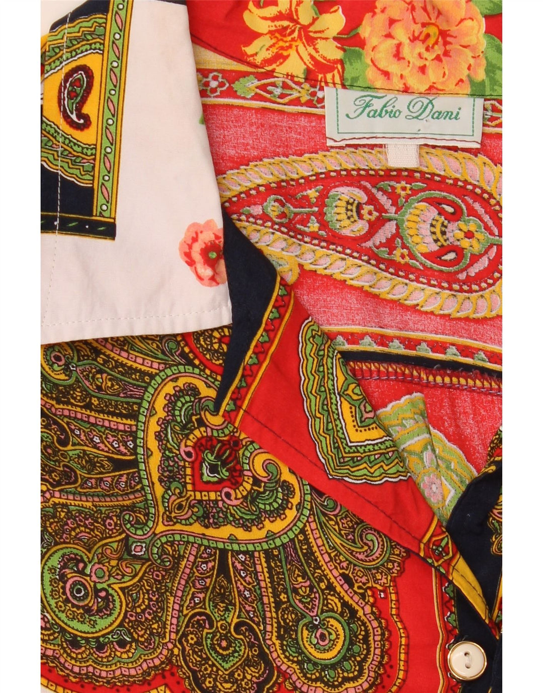 Fabio D Damen-Hemdbluse mit abstraktem Muster, Größe 40, mehrfarbig