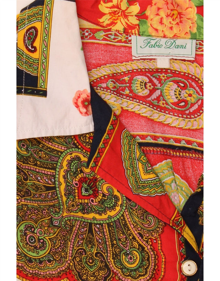Fabio D Damen-Hemdbluse mit abstraktem Muster, Größe 40, mehrfarbig