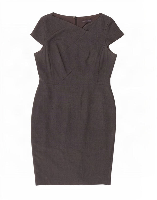 Marks & Spencer Damen Etuikleid UK 14 Large Grau Polyester