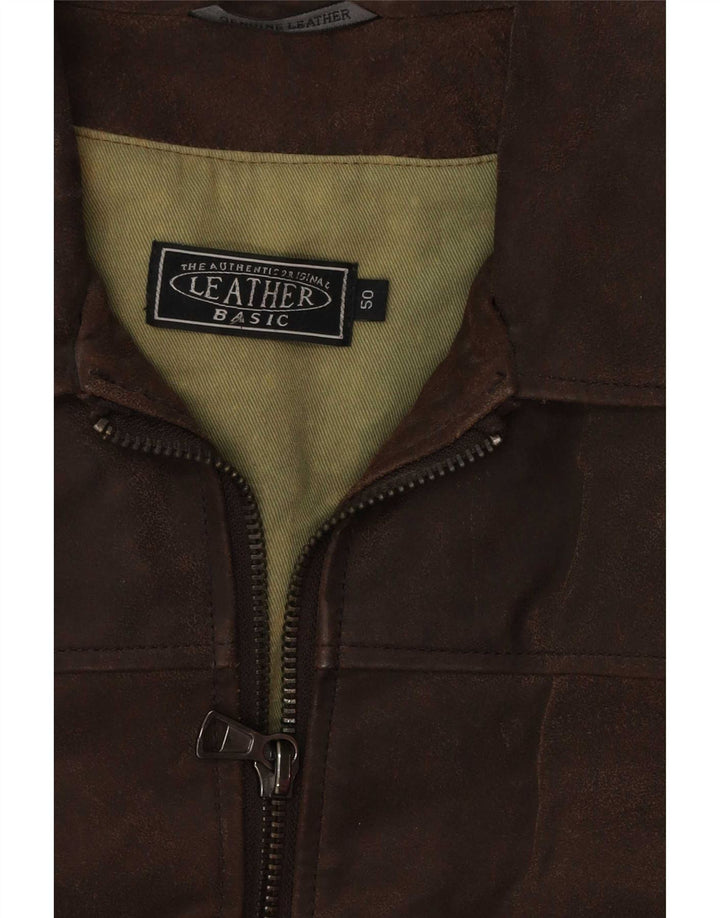 Basic Herren-Bomberjacke aus Wildleder, IT 50, großes braunes Leder