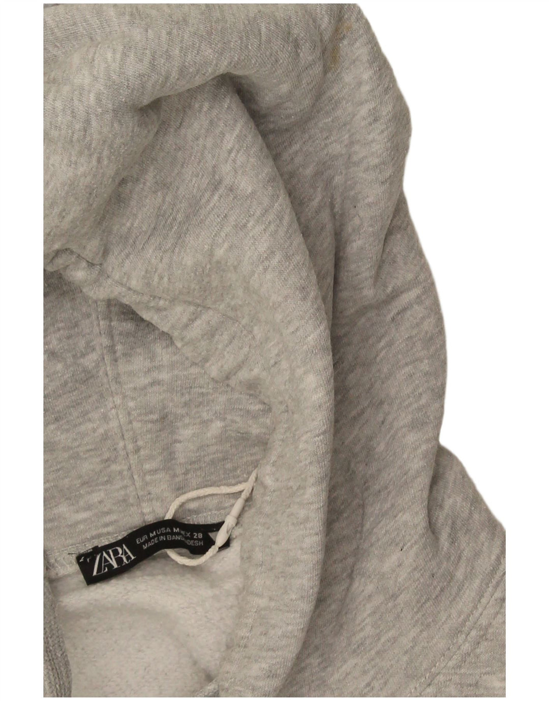Übergroßer Kapuzenpullover von Zara für Damen, UK 14, Mittelgrau meliert