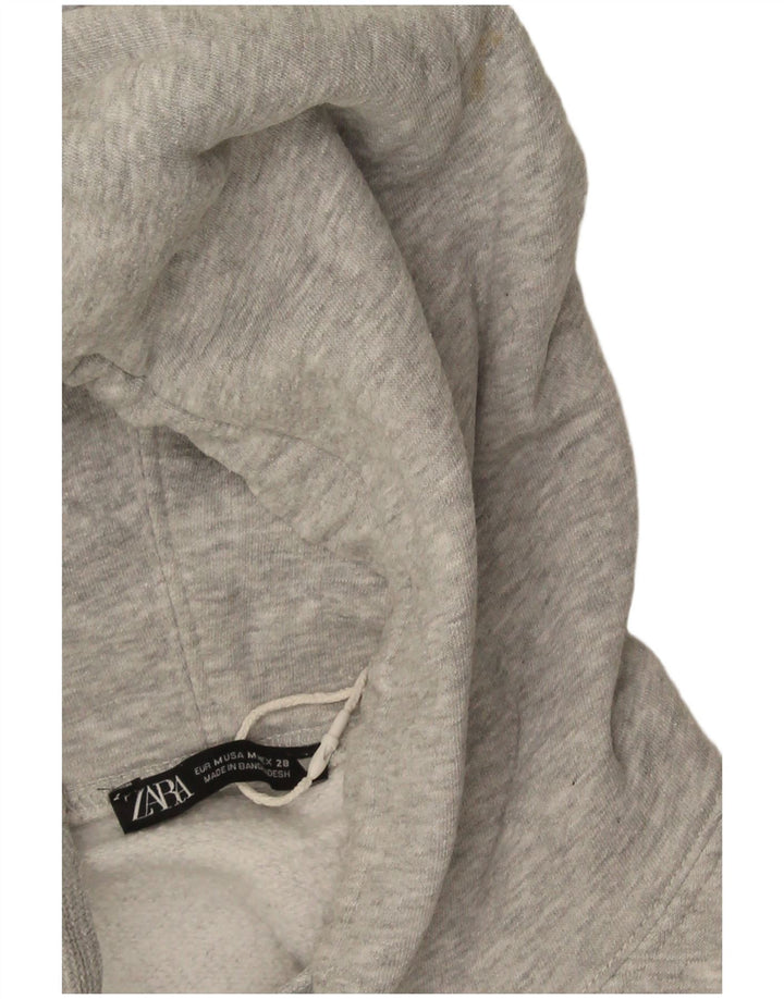 Übergroßer Kapuzenpullover von Zara für Damen, UK 14, Mittelgrau meliert